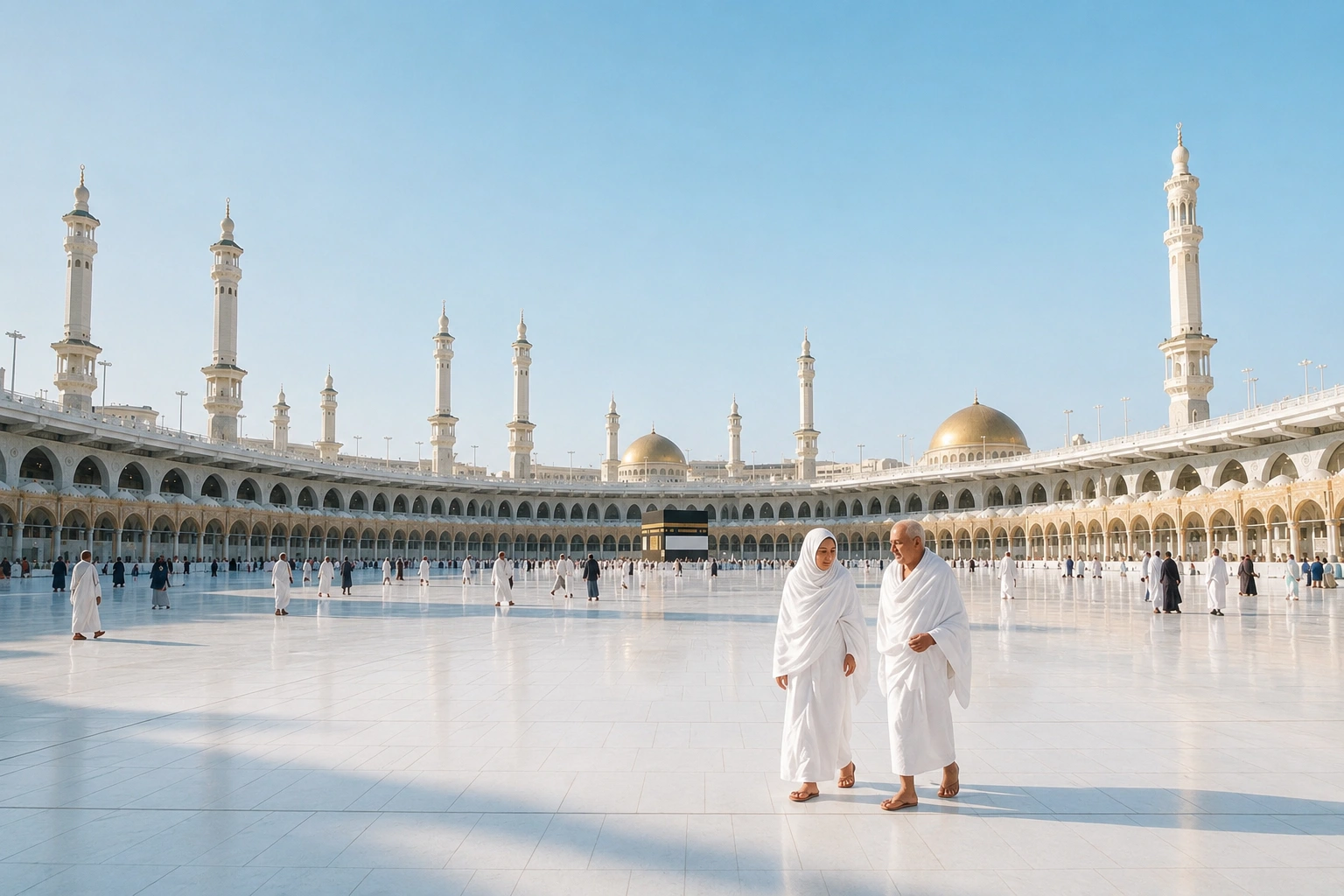Pilgrims at the Grand Mosque, Makkah